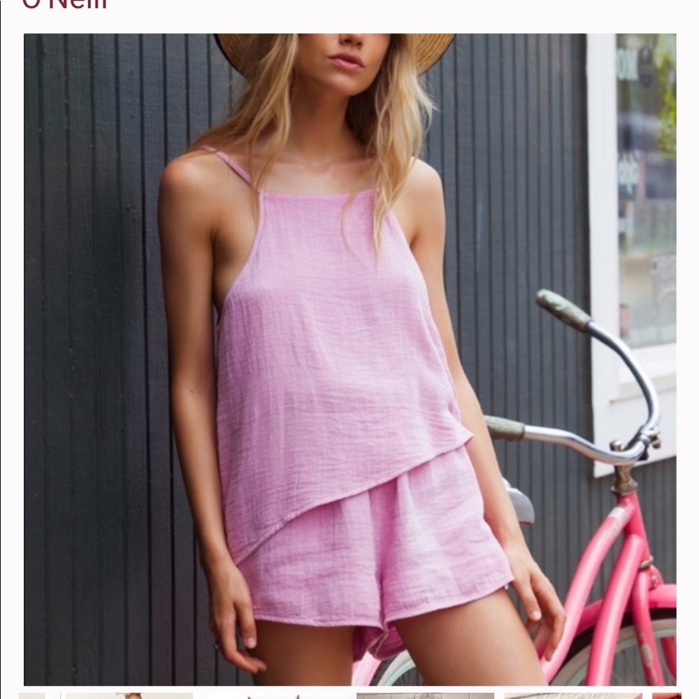 O’Neill Pink Spaghetti Strap Romper size XS BNWT